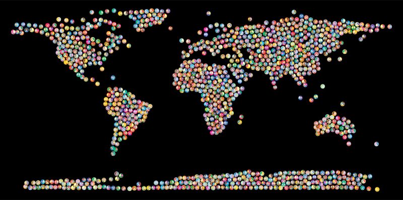 Prismatic Peace Sign World Map 2