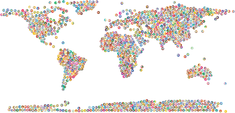 Prismatic Peace Sign World Map 2 No Background