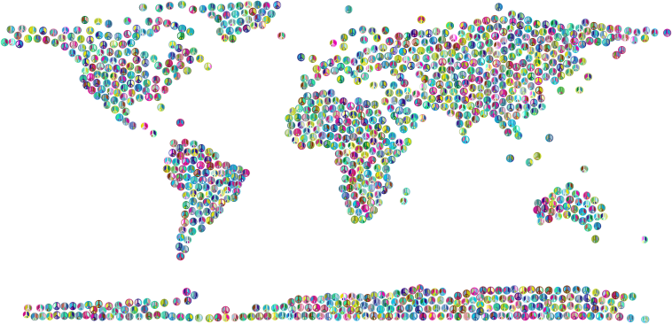 Prismatic Peace Sign World Map 3 No Background