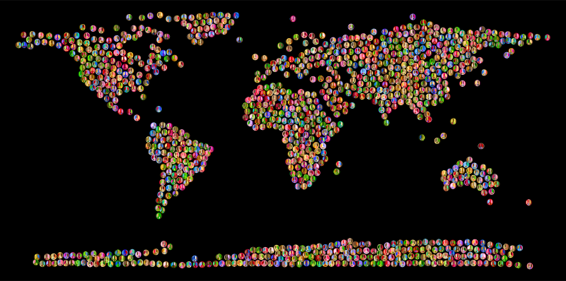 Prismatic Peace Sign World Map 4