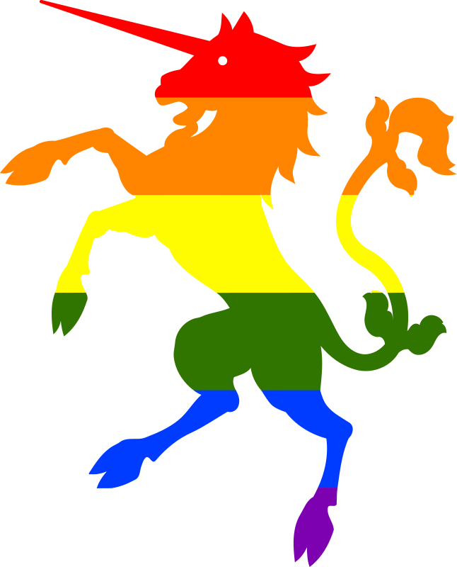 Rainbow unicorn (vectorized)