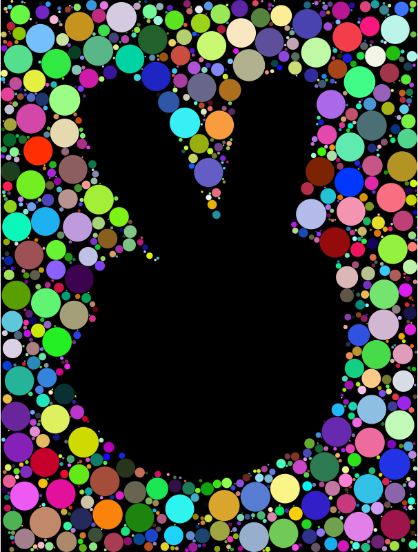 Prismatic Negative Space Comic Peace Hand Circles