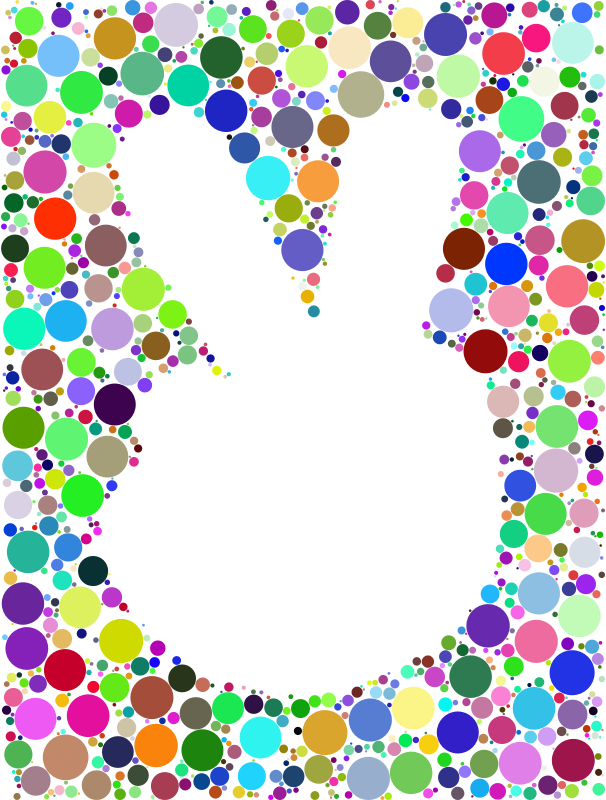 Prismatic Negative Space Comic Peace Hand Circles No Background