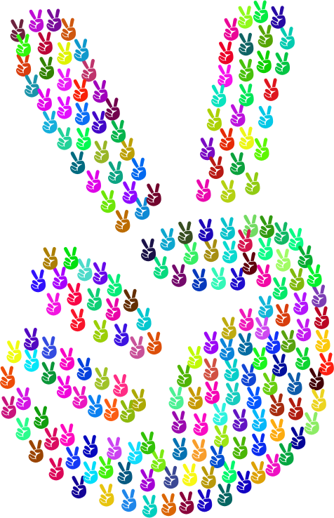 Prismatic Comic Hand Peace Sign Fractal