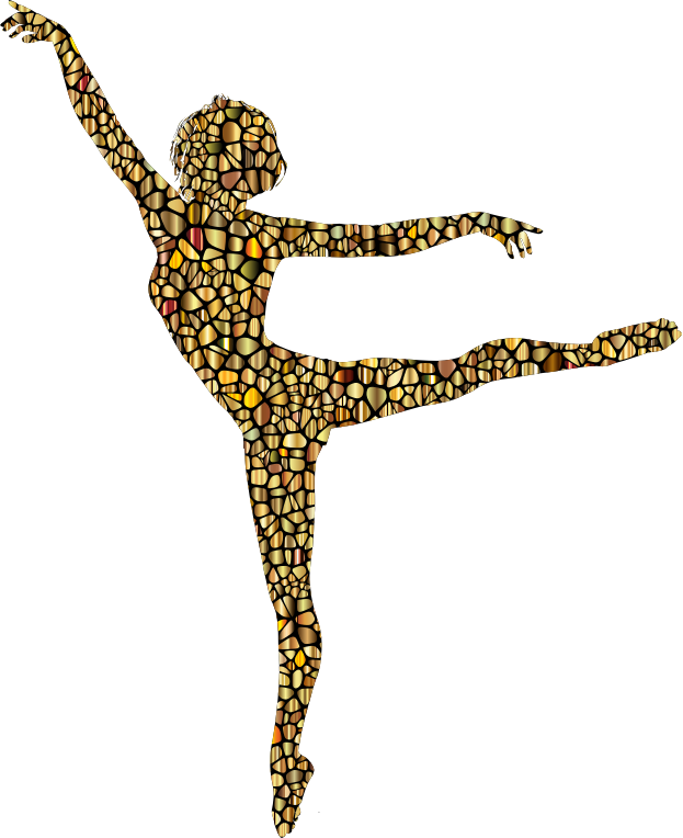 Polychromatic Tiled Lithe Dancing Woman Silhouette 3 - Openclipart