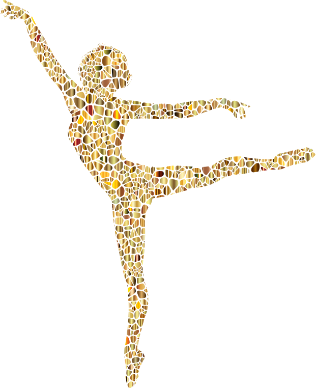 Polychromatic Tiled Lithe Dancing Woman Silhouette 3 No Background