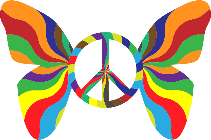 Groovy Peace Sign Butterfly 3