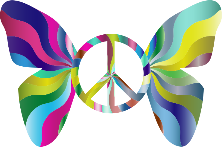 Groovy Peace Sign Butterfly 4