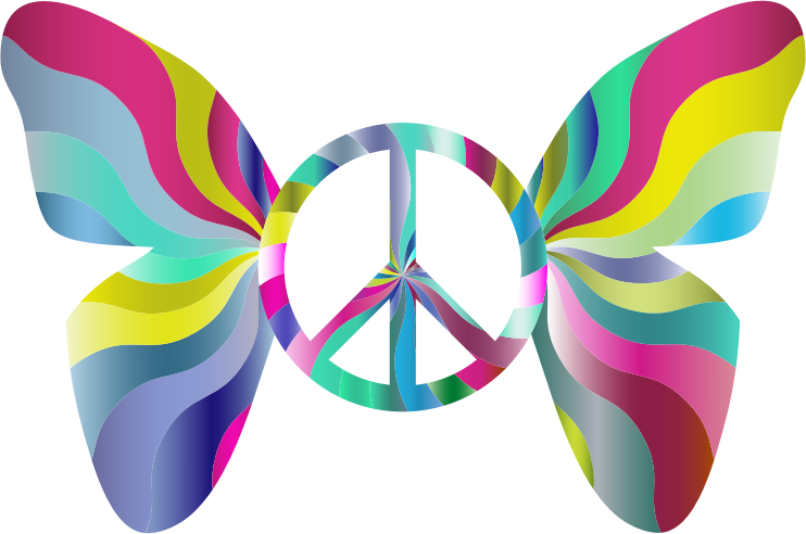 Groovy Peace Sign Butterfly 5