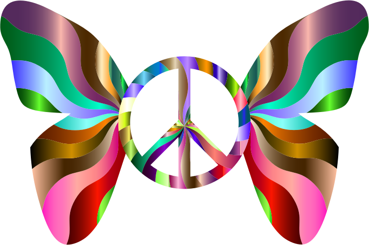 Groovy Peace Sign Butterfly 8 Openclipart 