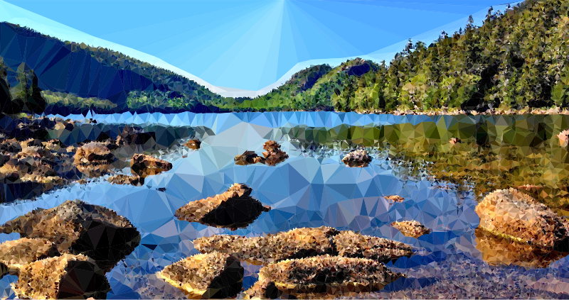 Low Poly North American Lake - Openclipart