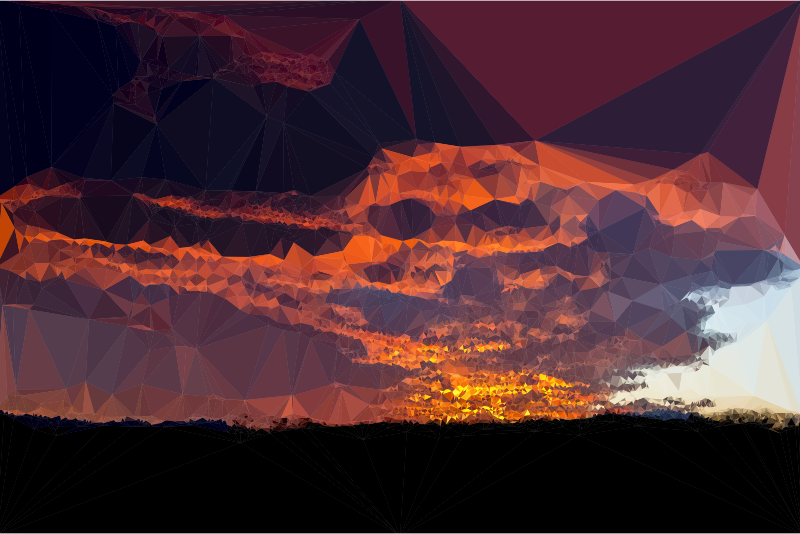 Low Poly Burnt Caramel Sunset