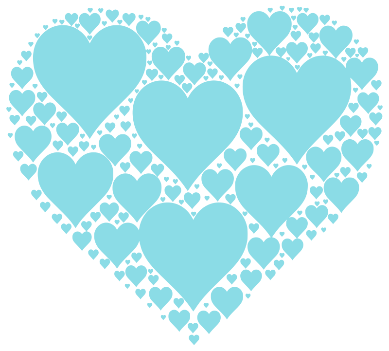 Hearts In Heart - Cyan