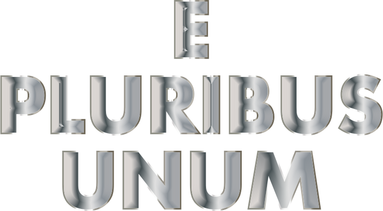 E Pluribus Unum Stainless Steel Typography No Background