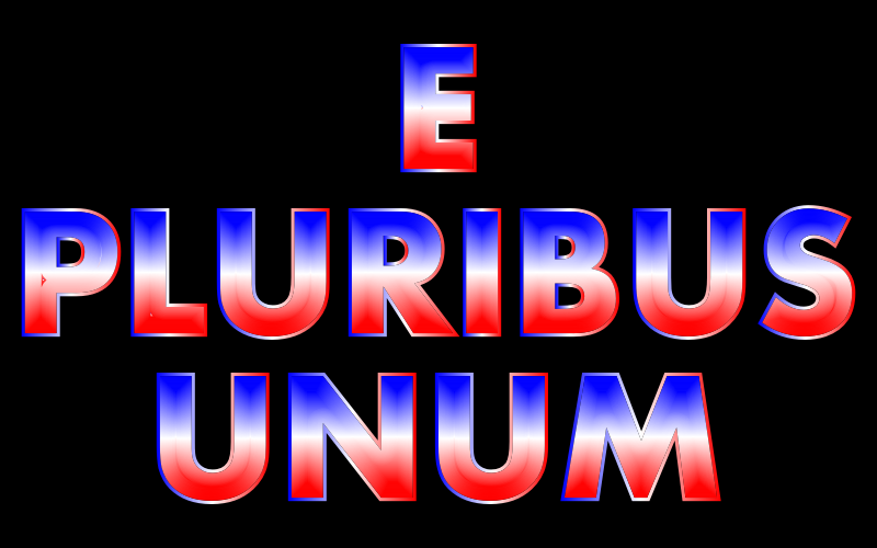 E Pluribus Unum Red White Blue Typography
