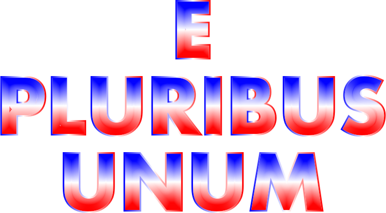 E Pluribus Unum Red White Blue Typography No Background