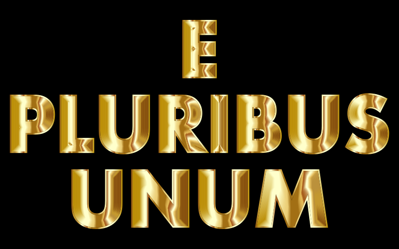 E Pluribus Unum Gold Typography
