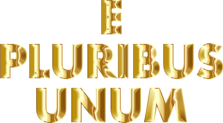 E Pluribus Unum Gold Typography No Background