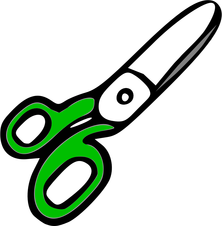 Scissors with Green Handles