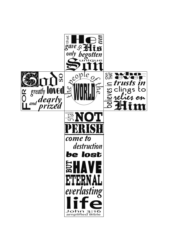 John 3:16 typography in cross