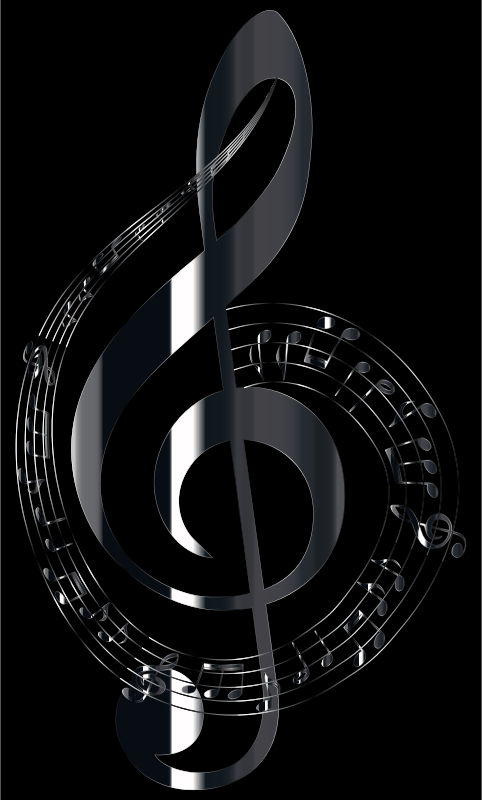 Polished Onyx Musical Notes Typography