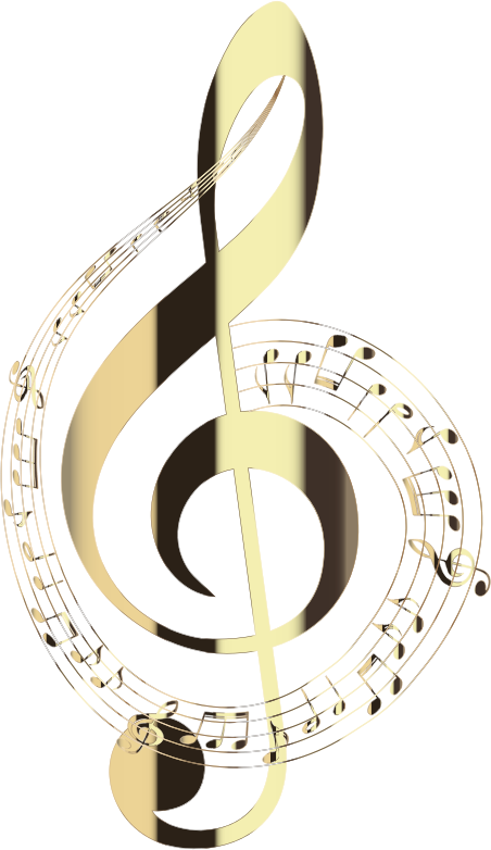 Polished Brass Musical Notes Typography No Background Openclipart