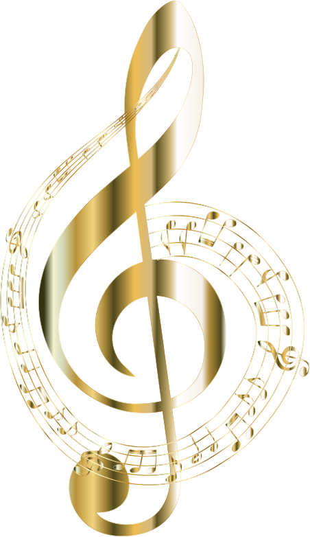 Gold Musical Notes Typography 2 No Background