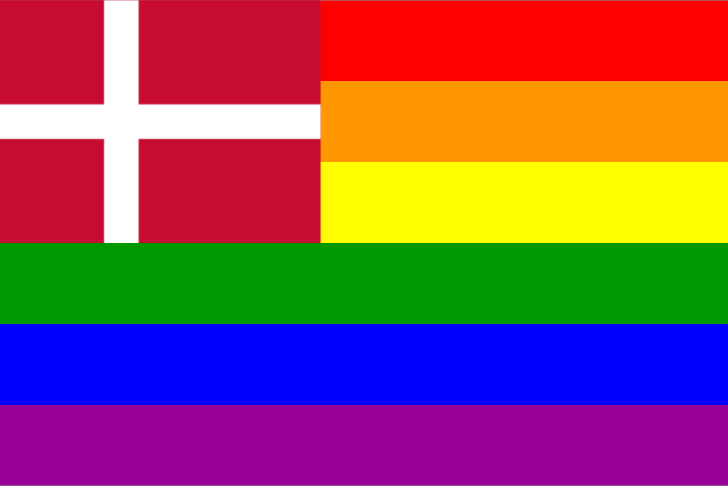 The Denmark Rainbow Flag