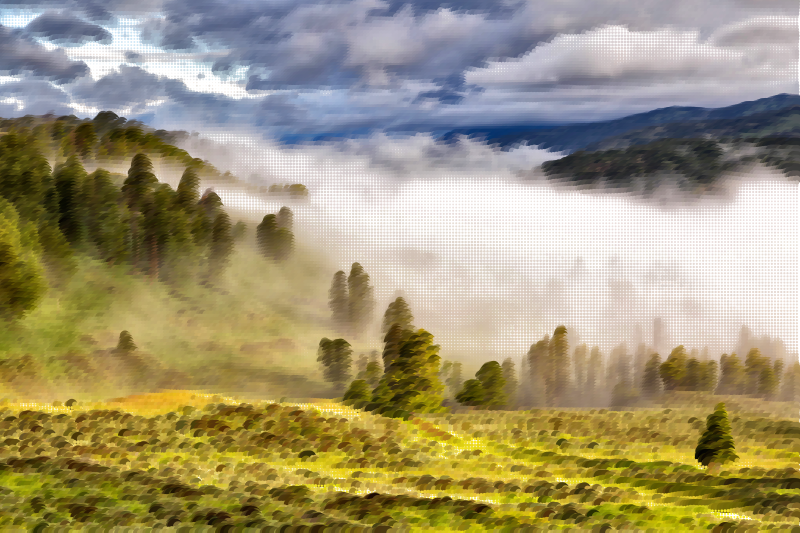 Surreal Misty Valley