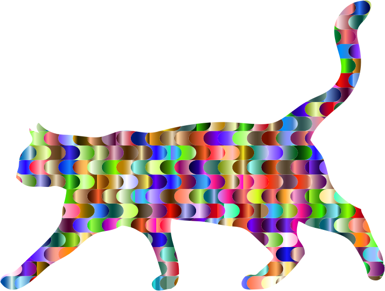 Prismatic Interlocking Waves Cat