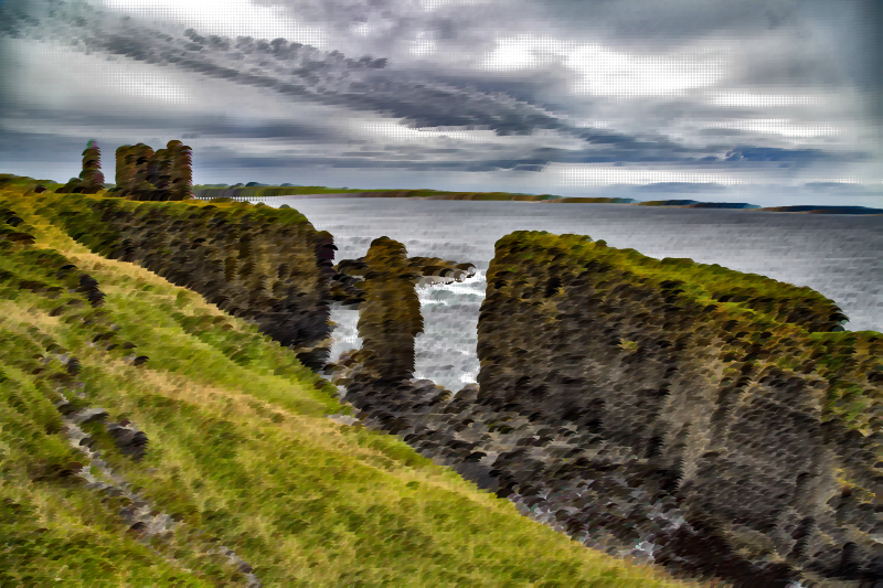 Surreal Sinclair Castle Caithness Scotland