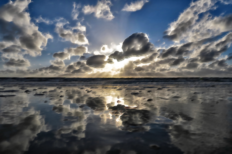 Surreal Cloudy Beach