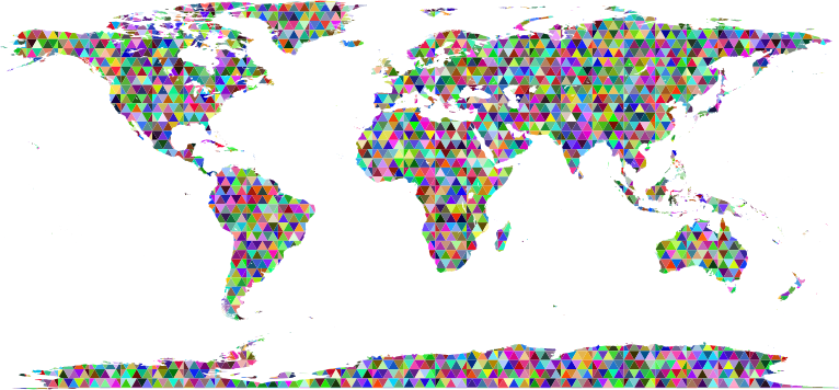 Prismatic Triangularized World Map