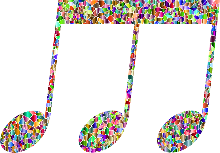 Vivid Chromatic Tiled Musical Note 7