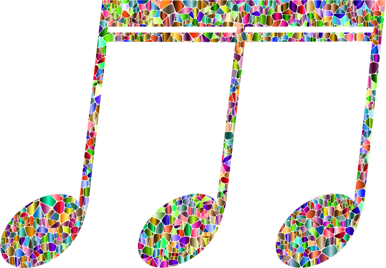 Vivid Chromatic Tiled Musical Note 8