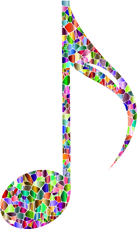 Vivid Chromatic Tiled Musical Note 9