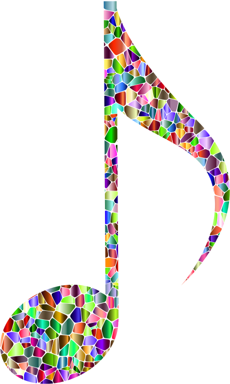 Vivid Chromatic Tiled Musical Note 12