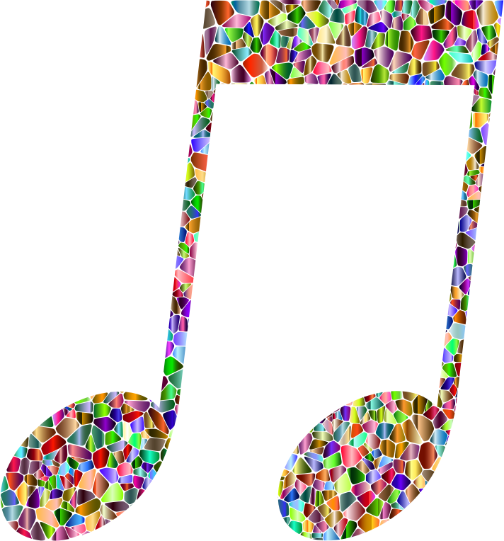 Vivid Chromatic Tiled Musical Note 14