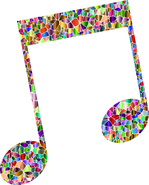 Vivid Chromatic Tiled Musical Note 15