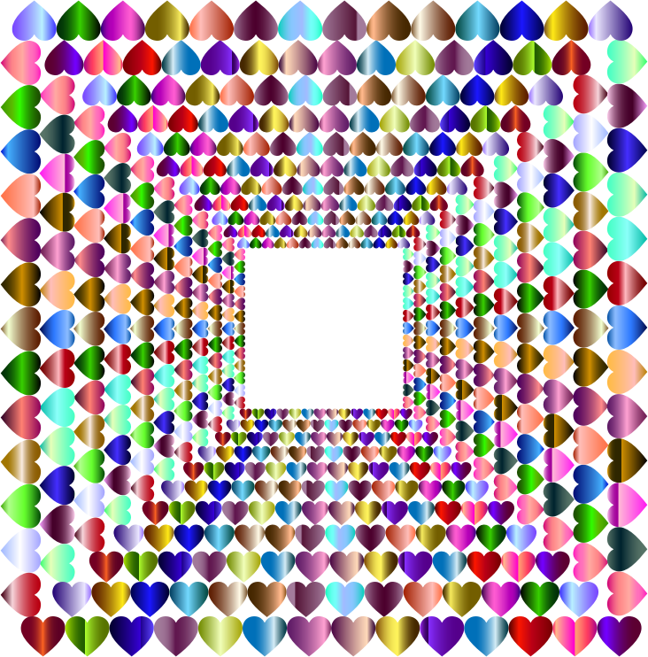 Prismatic Hearts Frame Vortex Variation 2