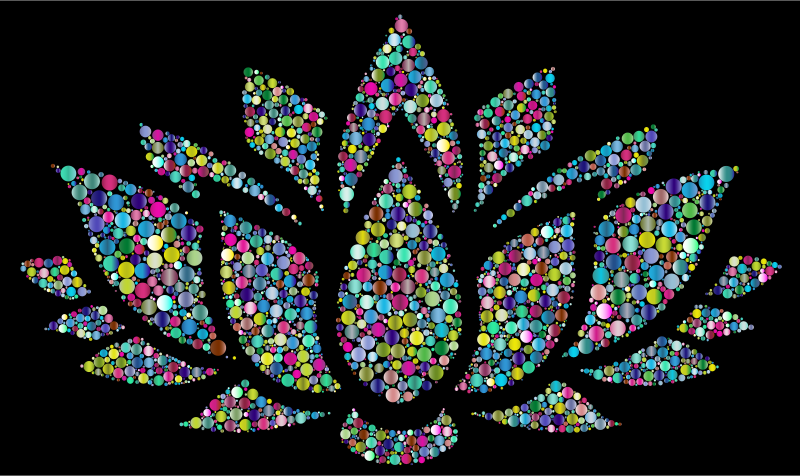 Prismatic Lotus Flower Silhouette 6 Circles 4