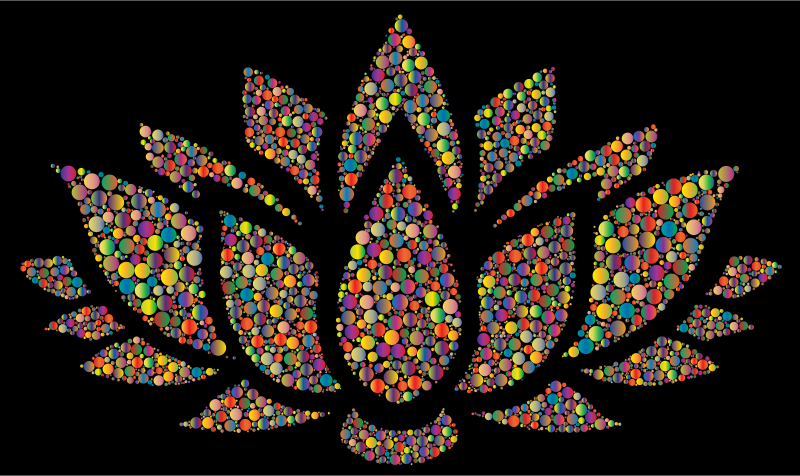 Prismatic Lotus Flower Silhouette 6 Circles 5