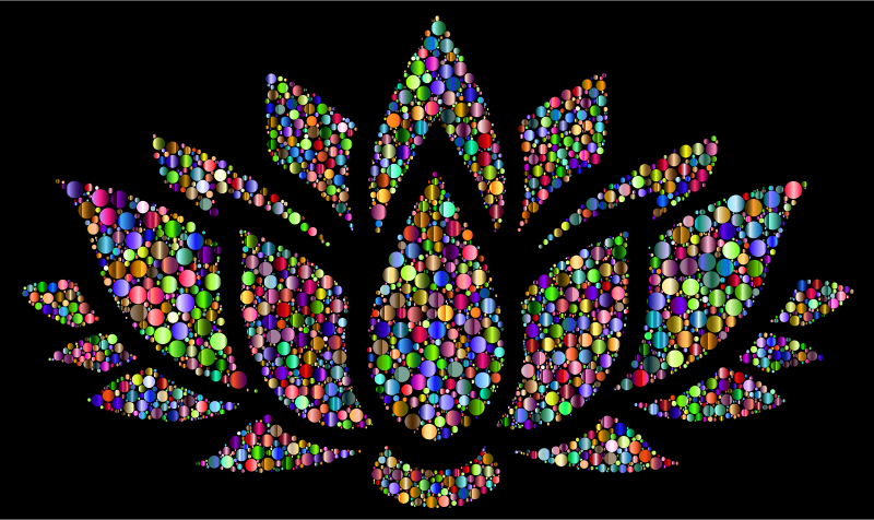 Prismatic Lotus Flower Silhouette 6 Circles 6