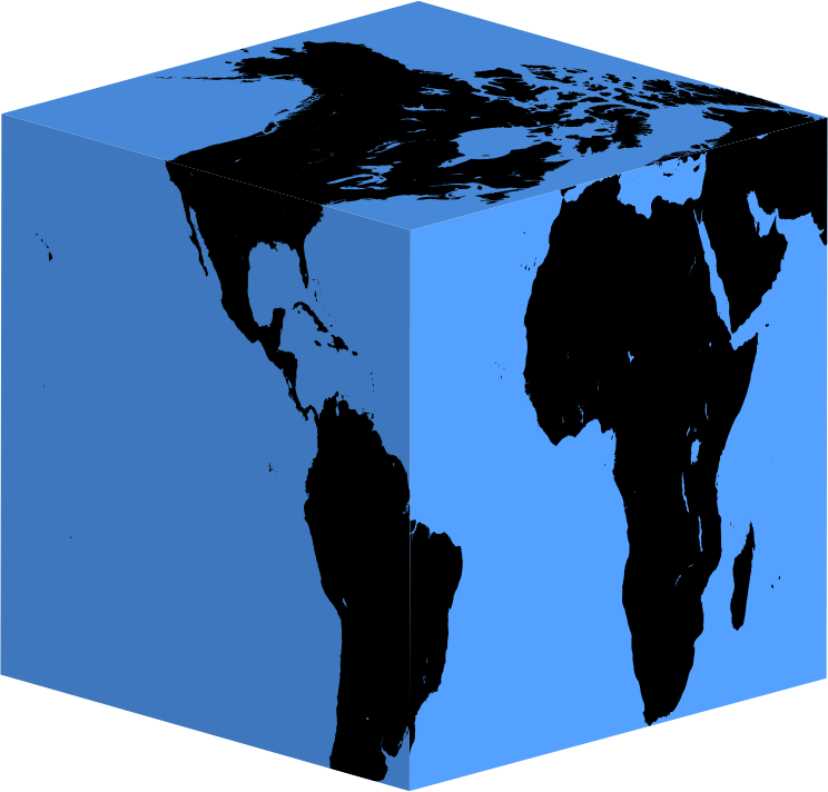 Cube Earth Silhouette