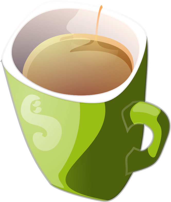 green mug of tea