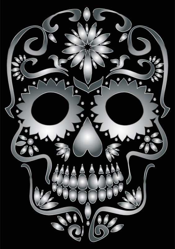 Stainless Steel Sugar Skull Silhouette