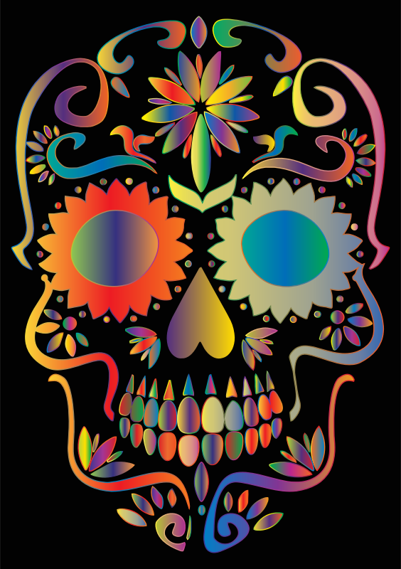 Prismatic Sugar Skull Silhouette 2