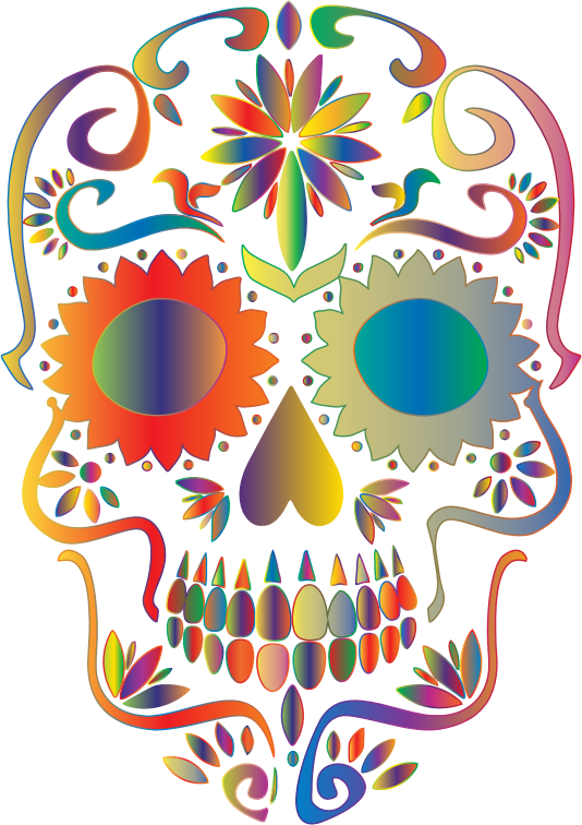 Prismatic Sugar Skull Silhouette 2 No Background