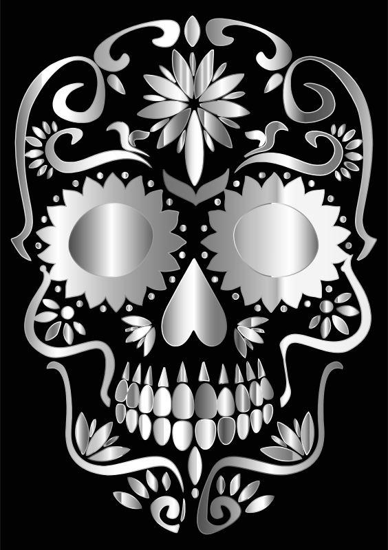 Prismatic Sugar Skull Silhouette 3