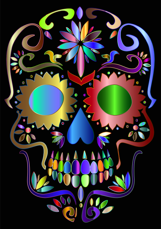 Prismatic Sugar Skull Silhouette 4